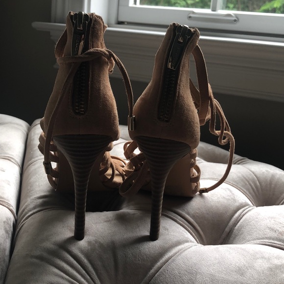 Coach Suede Lace up Stiletto Sandals - Picture 2 of 5